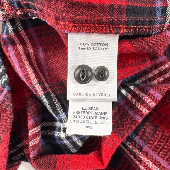 LL Bean Signature Camp Flannel Shirt Womens XL Plaid Heavyweight Lumberjack Cozy - Picture 5 of 8